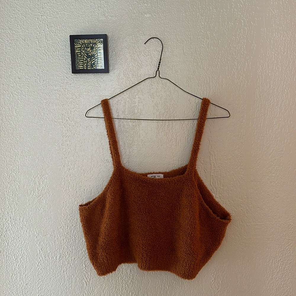 Stitch and Pine brown fleece tank top